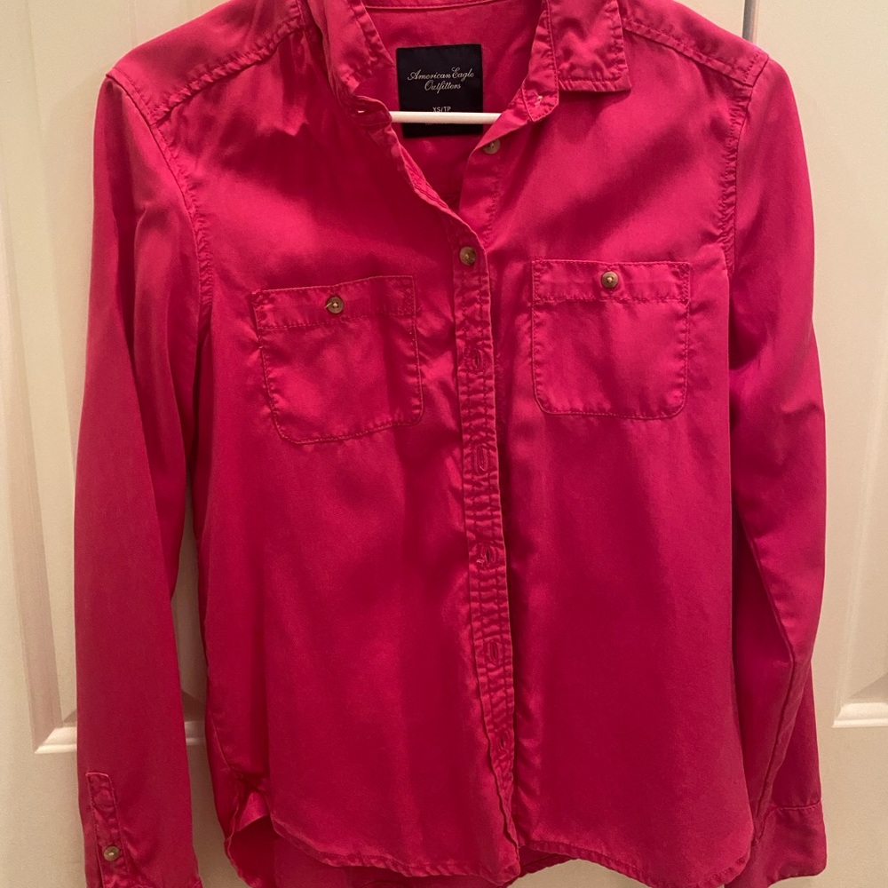 Pink Button Up American Eagle